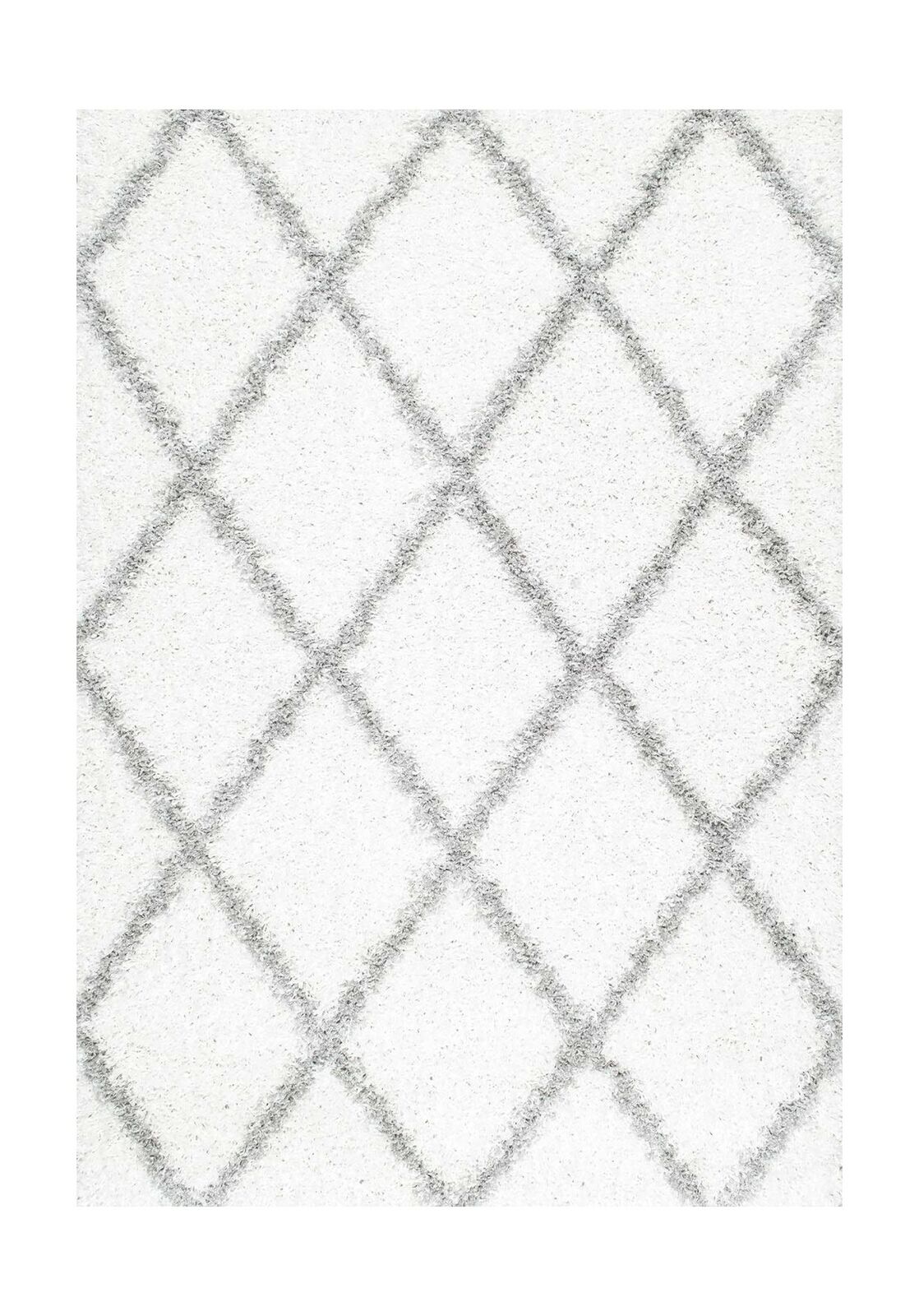 nuLOOM Trellis Cozy Soft & Plush Shag Rug, 8' Square, White