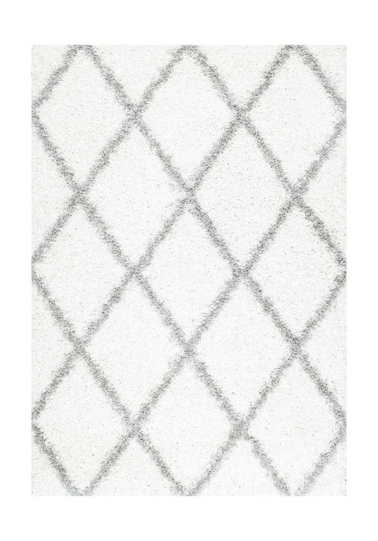 nuLOOM Trellis Cozy Soft & Plush Shag Rug, 8' Square, White