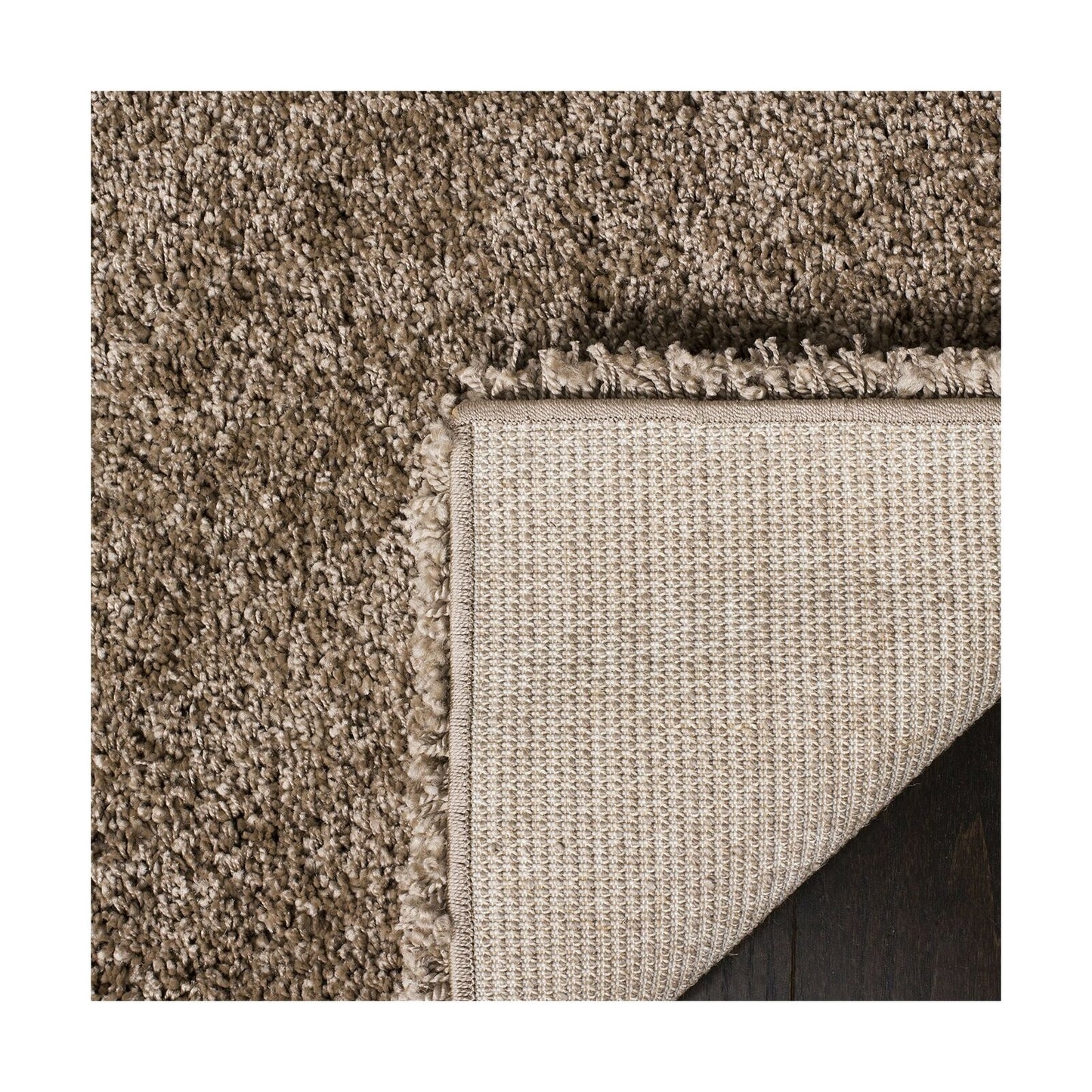 Safavieh Milan Shag Collection SG180-1414 Dark Beige Square Area Rug (7' Squa...