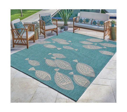 Gertmenian Tropical Collection Outdoor Rug Patio Area Carpet 8x10 Large Exoti...