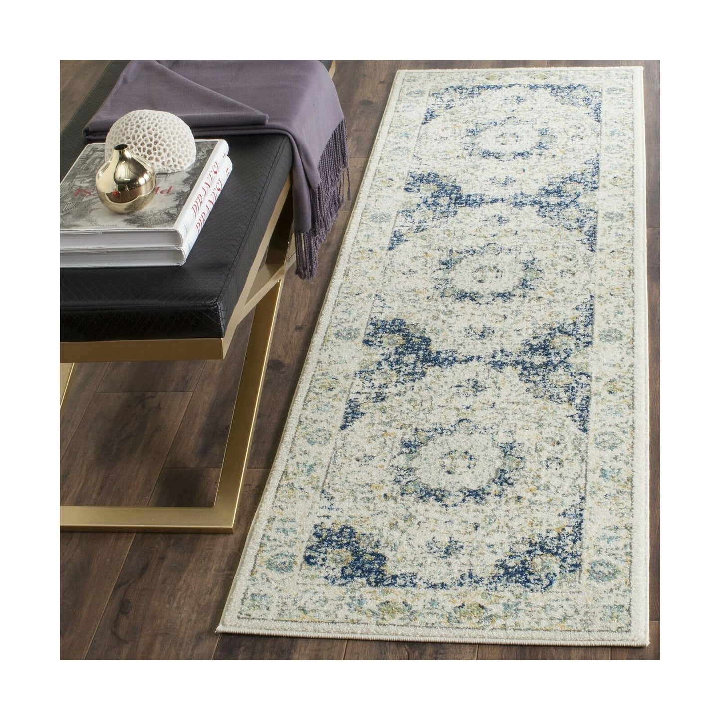 Safavieh Evoke Collection EVK220C Shabby Chic Vintage Oriental Medallion Runn...