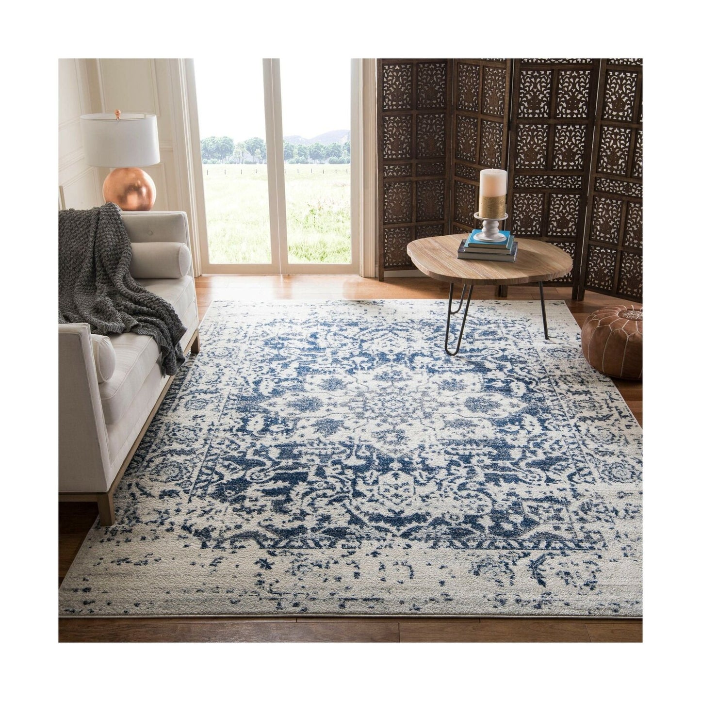 Safavieh Madison Collection MAD603D Vintage Snowflake Medallion Distressed Ar...