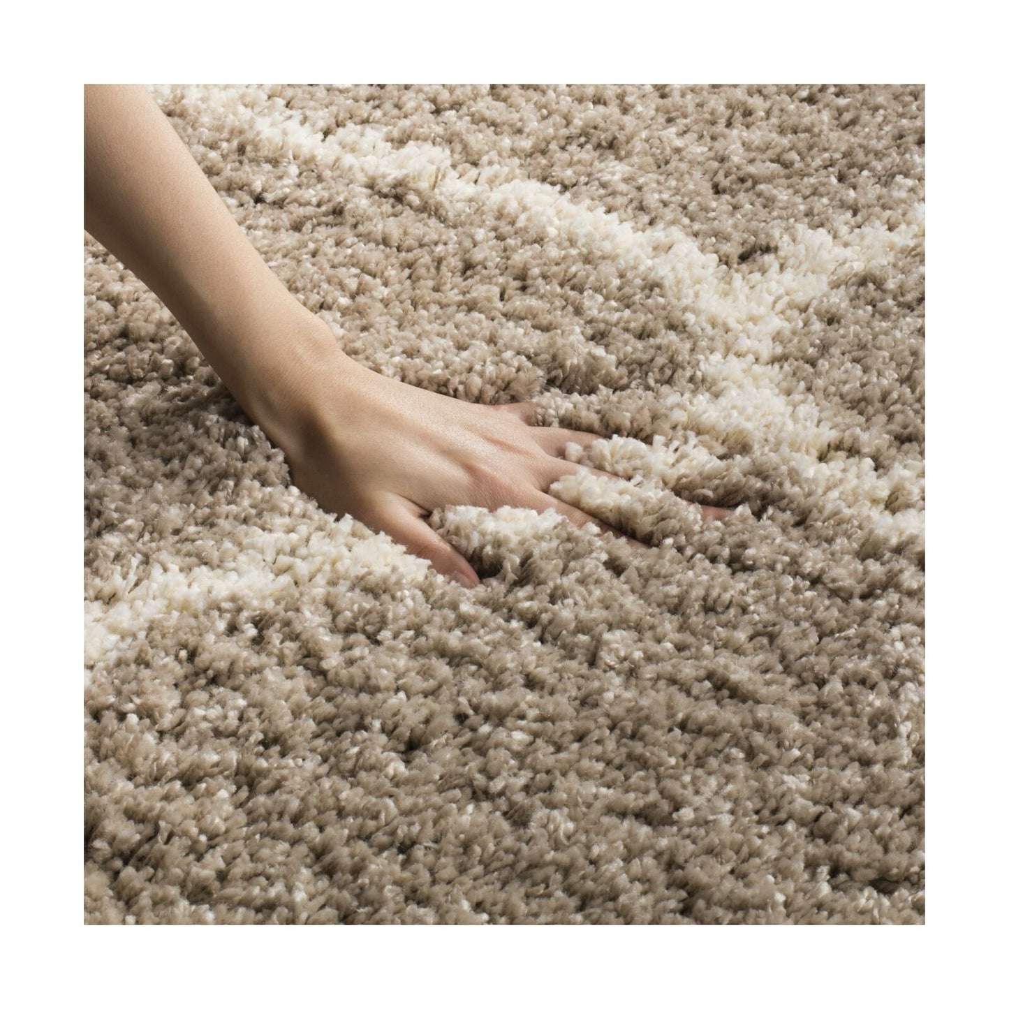 Safavieh Hudson Shag Collection SGH280S Moroccan Ogee Plush Area Rug, 7' Squa...