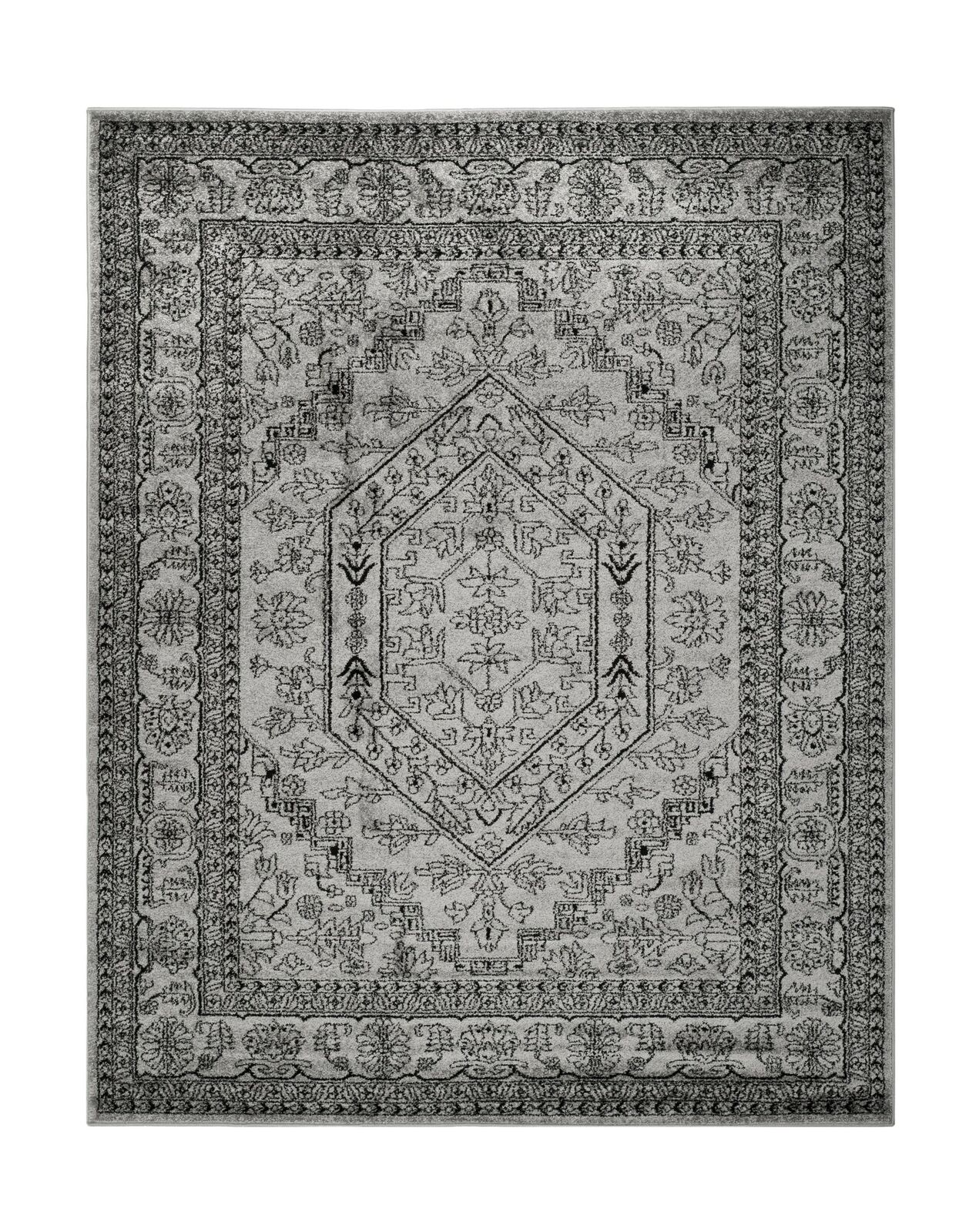 Safavieh Adirondack Collection ADR108A Silver and Black Oriental Vintage Meda...