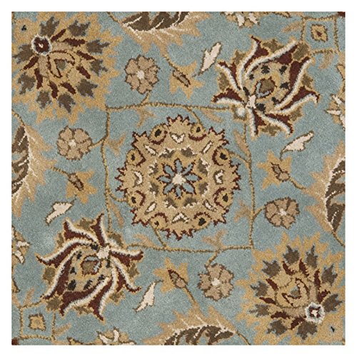 Safavieh HG958 Heritage Area Rug 8'L x 8'W/Square/Blue/Gold