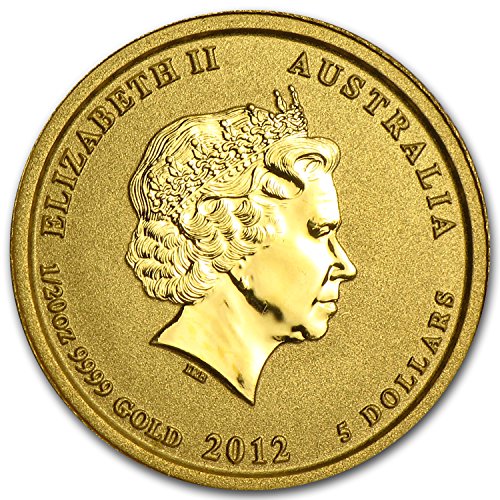 2012 AU Australia 1/20 oz Gold Lunar Dragon BU (Series II) Gold Brilliant Uncirculated