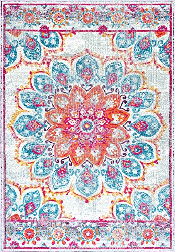 nuLOOM Kiyoko Vintage Floral Area Rug, 8' x 10', Pink