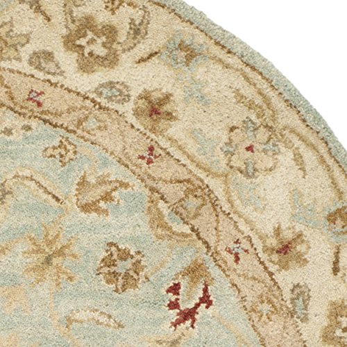 Safavieh Antiquities Collection AT822A Handmade Traditional Oriental Grey Blue and Beige Wool Oval Area Rug (7'6" x 9'6" Oval)