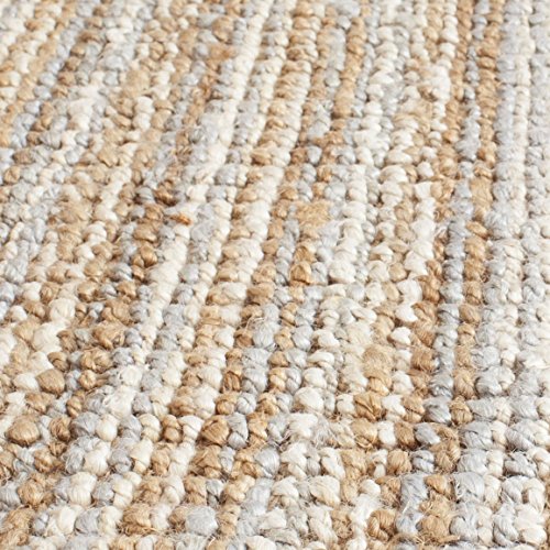 Safavieh Natural Fiber Collection NF447K Handmade Chunky Textured Premium Jute 0.75-inch Thick Area Rug, 5' x 8', Grey