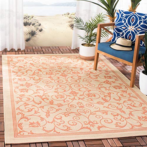 Safavieh Courtyard Collection CY2098-3101 Natural and Blue Indoor/ Outdoor Area Rug (8' x 11')