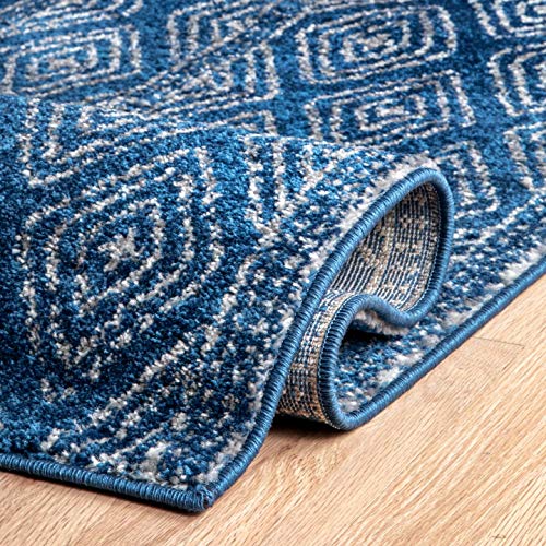 nuLOOM Sarina Diamonds Area Rug, 6 ft 7 in x 9 ft, Blue