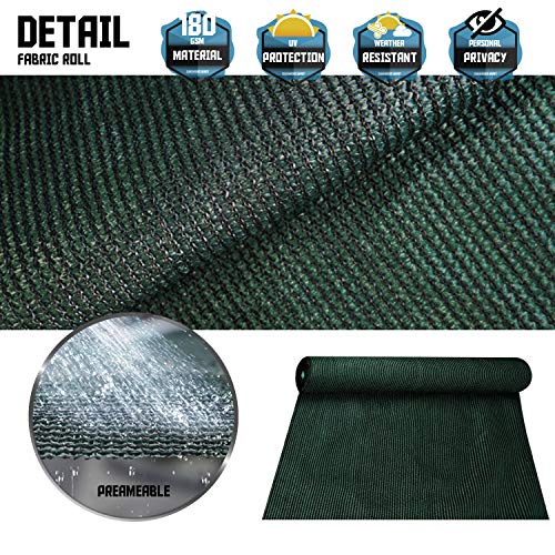 TANG Sunshades Depot 6'x190' Shade Cloth Dark Green Fabric Roll Up to 95% Blockage UV Resistant Mesh Net for Outdoor Backyard Garden Plant Barn Greenhouse Weddings Placemat Crafts Decorate Swing