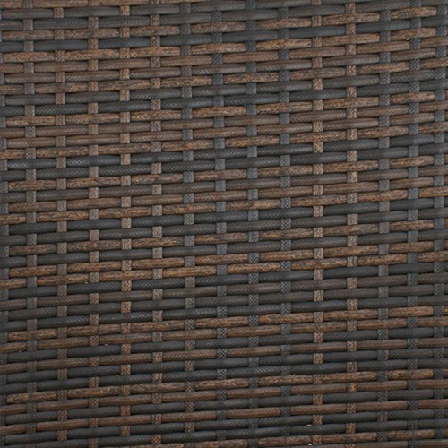 LEMY Outdoor Brown Wicker Rattan Bar Stool All-Weather Patio Furniture Chair Set with Armrest and Footrest (Set of 4)