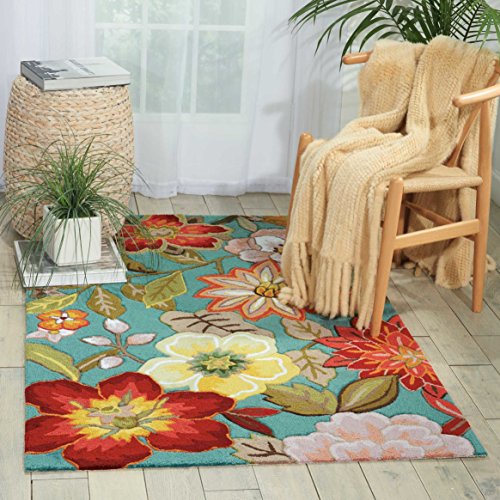 Nourison FA18 Fantasy Area Rug 8' x 10'6"/Aqua/Rectangle