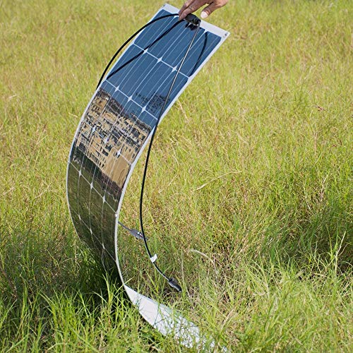 Solar Panel 120W 18V 12V Bendable Flexible Solar Charger SunPower Thin Solar Module with MC4 for RV, Boat,Truck Car, Irregular Surface Portable Power Bank Kit with 10A Solar Charger Controller