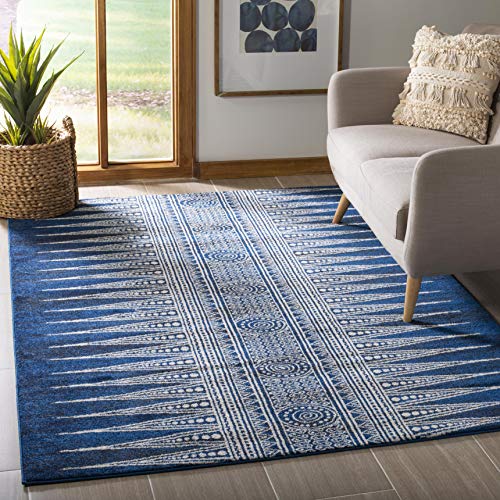 Safavieh Evoke Collection EVK226A Modern Bohemian Area Rug, 9' x 12', Royal/Ivory