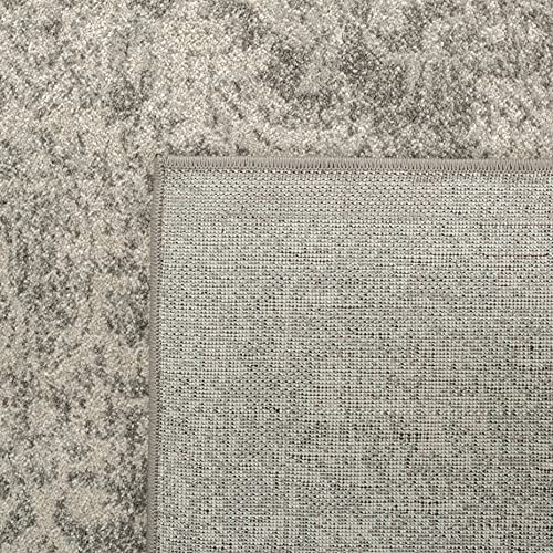 SAFAVIEH Evoke Collection EVK256S Oriental Distressed Non-Shedding Living Room Bedroom Dining Home Office Area Rug, 6'7" x 9', Silver / Ivory