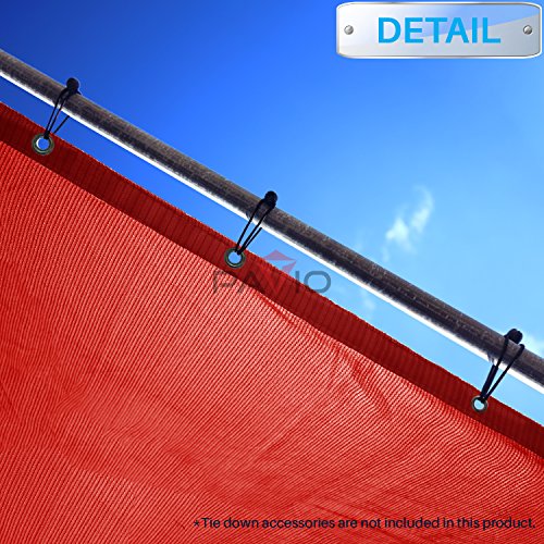 Patio Paradise 13' x 32' Straight Edge Sun Shade Sail, Red Rectangle Outdoor Shade Cloth Pergola Cover UV Block Fabric - Custom 3 Year Warrenty