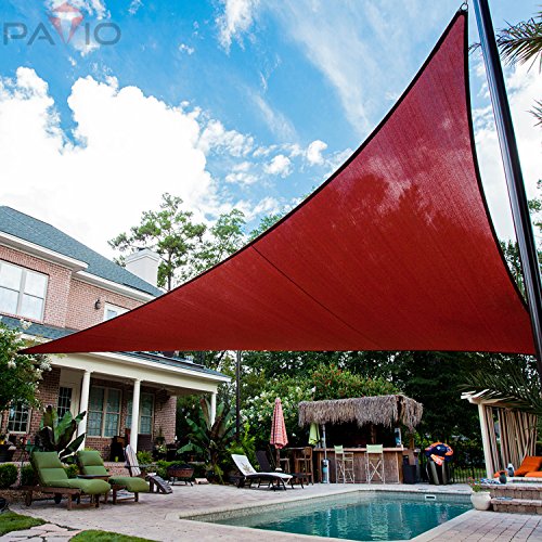 Patio Paradise 21' x 24' x 31.9' Ft 260 GSM Waterproof Sun Shade Sail-Red Triangle UV Block Durable Awning Canopy Outdoor Garden Backyard