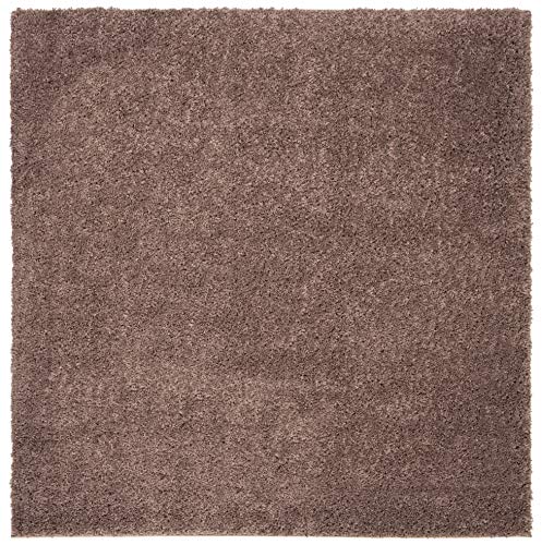 Safavieh August Shag Collection AUG900R Solid 1.2-inch Thick Area Rug, 8'6" x 8'6" Square, Taupe