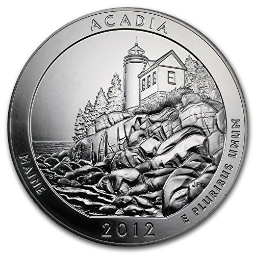2012 5 oz Silver ATB Acadia National Park, ME Silver Brilliant Uncirculated