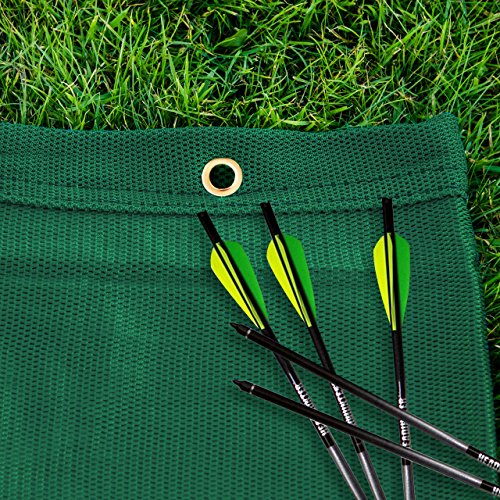 Professional Archery Back Stop Netting [5 Sizes] – Heavy Duty Reinforced Archery Nets [Green or White] | Archery Accessories & Archery Equipment | Archery Backstop (Green, 30ft x 10ft)