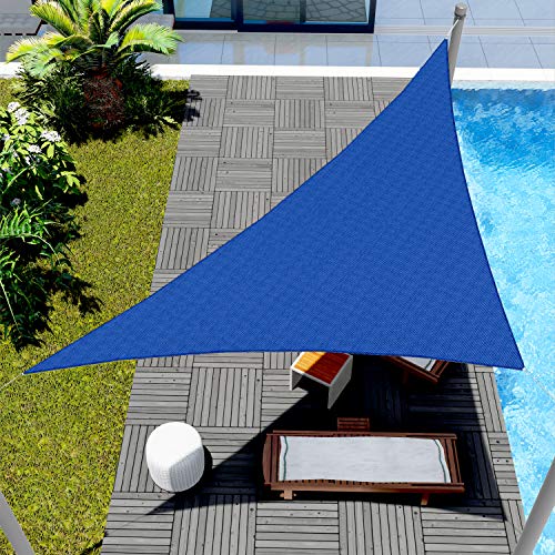 Windscreen4less 14' x 14' x 19.8' Sun Shade Sail Triangle Canopy in Ice Blue with Commercial Grade Customized Size