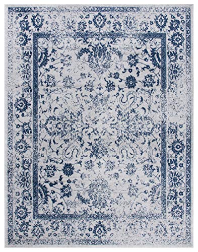 SAFAVIEH Adirondack Collection ADR109P Oriental Distressed Non-Shedding Living Room Bedroom Dining Home Office Area Rug, 6' x 9', Grey / Navy