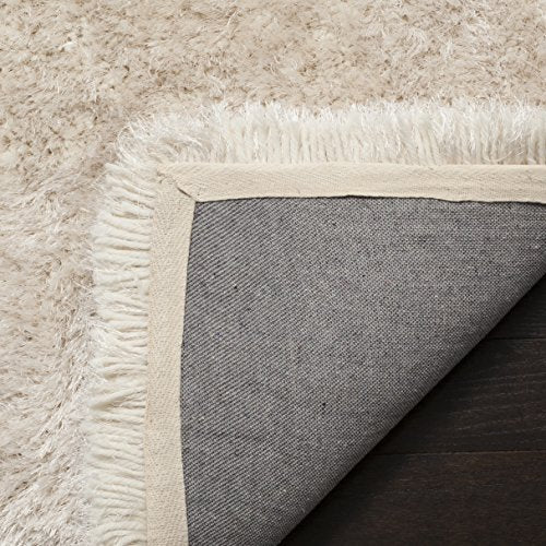 Safavieh Luxe Shag Collection SGX160B Handmade Glam 3.2-inch Extra Thick Area Rug, 10' x 14', Bone