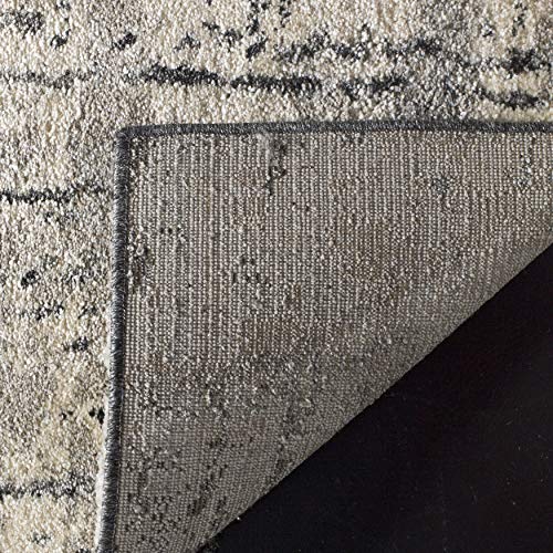 Safavieh Retro Collection RET2770-9079 Modern Abstract Black and Light Grey Square Area Rug (8' Square)