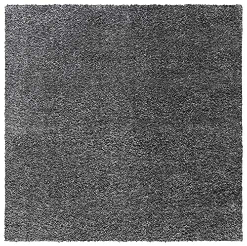 Safavieh August Shag Collection AUG900F Solid 1.2-inch Thick Area Rug, 8'6" x 8'6" Square, Grey