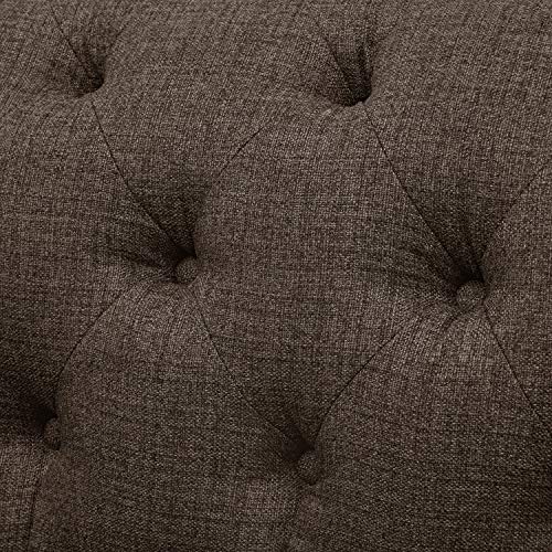 Stone & Beam Bradbury Chesterfield Tufted Loveseat Sofa Couch, 78.7"W, Warm Grey