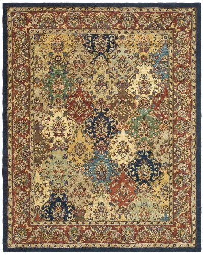 Safavieh Heritage Collection HG911A Handcrafted Traditional Oriental Multi and Burgundy Wool Area Rug (9'6" x 13'6")