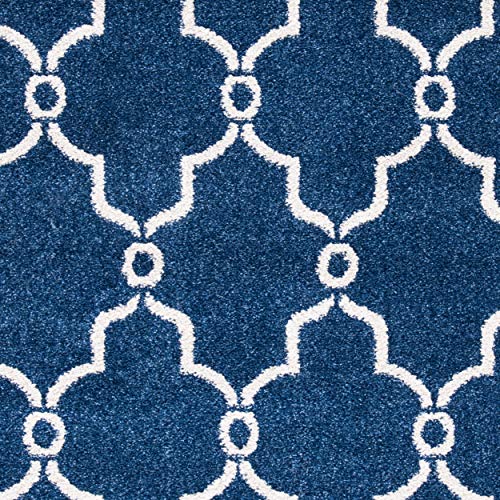 Safavieh Amherst Collection AMT414P Geometric Area Rug, 9' x 12', Navy/Beige