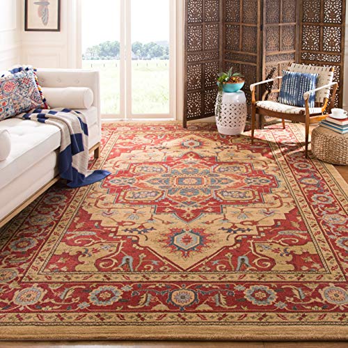 Safavieh Mahal Collection MAH698A Traditional Oriental Red and Natural Area Rug (12' x 18')