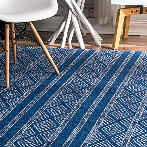 nuLOOM Sarina Diamonds Area Rug, 6 ft 7 in x 9 ft, Blue