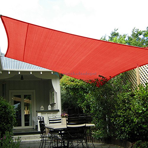 TANG Sunshades Depot 18'x18' Red Sun Shade Sail with 8" in Hardware Kit 180 GSM Square UV Block Durable Fabric Outdoor Canopy Patio Garden Yard Pergola Kindergarten Playground Custom