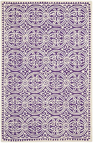 Safavieh Cambridge Collection CAM123K Handmade Moroccan Wool Area Rug, 8' x 10', Purple/Ivory