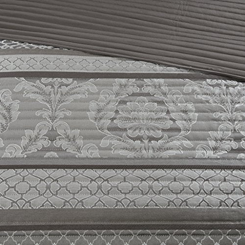 Madison Park Bellagio Coverlet Set, King/Cal King, Grey