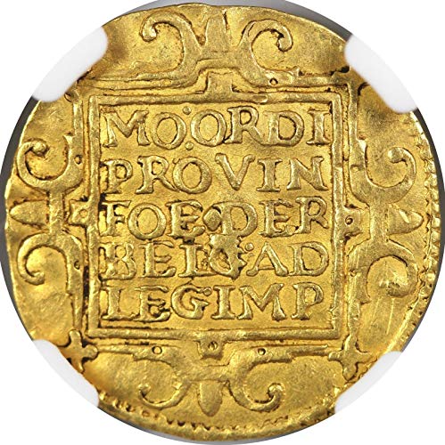 1596 NL Netherlands Armored King holding Sword and Arrows Antique Rare Gold Coin Authenticated and Graded Ducat AU-58 NGC