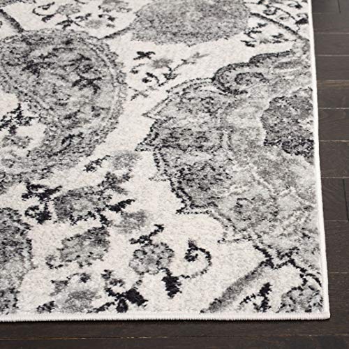 SAFAVIEH Madison Collection MAD600D Boho Chic Glam Paisley Non-Shedding Living Room Bedroom Dining Home Office Area Rug, 9' x 12', Cream / Silver