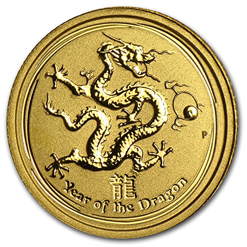 2012 AU Australia 1/20 oz Gold Lunar Dragon BU (Series II) Gold Brilliant Uncirculated