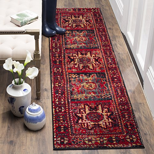 SAFAVIEH Vintage Hamadan Collection VTH213A Oriental Traditional Persian Non-Shedding Living Room Bedroom Runner, 2'3" x 20' , Red / Multi