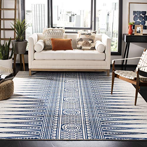 Safavieh Evoke Collection EVK226C Modern Bohemian Area Rug, 8' x 10', Ivory/Blue