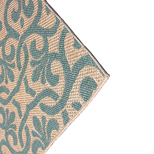 Gertmenian 21290 Neptune Prime Label Outdoor Rug, 8' x 10' Large, Aqua Green