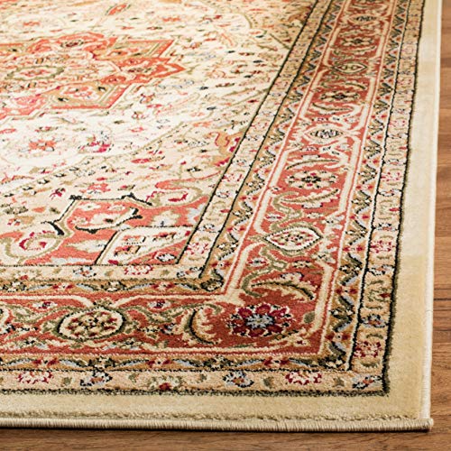 Safavieh Lyndhurst Collection LNH330R Traditional Oriental Medallion Ivory and Rust Square Area Rug (10' Square)