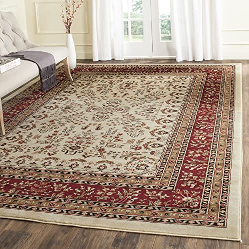 SAFAVIEH Lyndhurst Collection LNH331A Traditional Oriental Non-Shedding Living Room Bedroom Dining Home Office Area Rug, 8' x 11', Ivory / Red