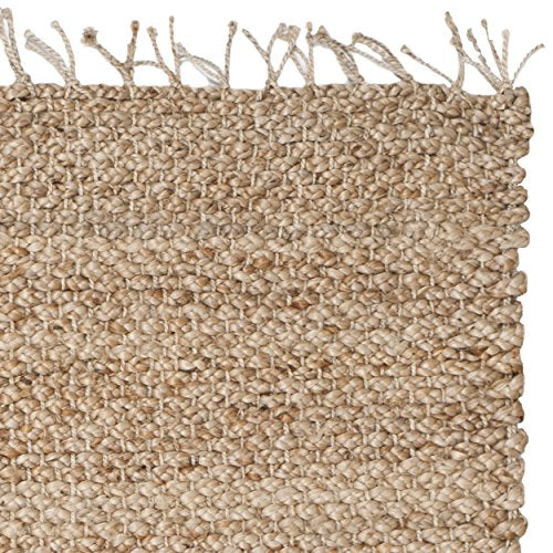 Safavieh Natural Fiber Collection NF733A Handmade Farmhouse Fringe Premium Jute Area Rug, 6' x 9', Natural