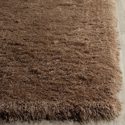 Safavieh Venice Shag Collection SG256T Handmade Glam 3-inch Extra Thick Area Rug, 8' x 10', Taupe