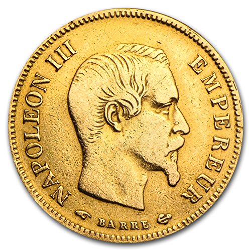 1854 FR - 1860 France Gold 10 Francs Napoleon III Avg Circ Gold Very Good